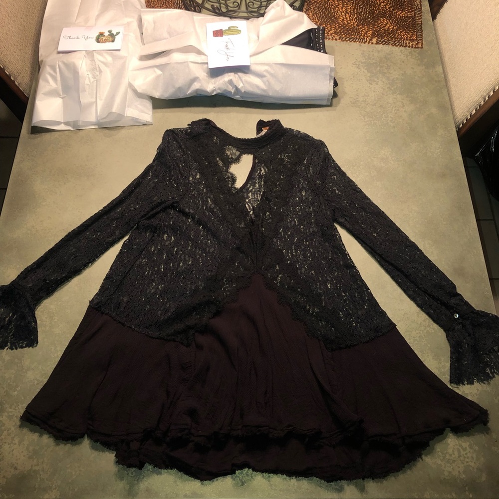 Free people long black shirt